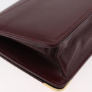 CARTIER Must Line Shoulder Bag Leather Bordeaux Gold Auth bs34921A-12
