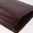 CARTIER Must Line Shoulder Bag Leather Bordeaux Gold Auth bs34921A-13