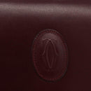 CARTIER Must Line Shoulder Bag Leather Bordeaux Gold Auth bs34921A-14
