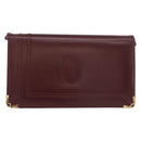 CARTIER Must Line Shoulder Bag Leather Bordeaux Gold Auth bs34921A-2