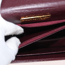 CARTIER Must Line Shoulder Bag Leather Bordeaux Gold Auth bs34921A-21
