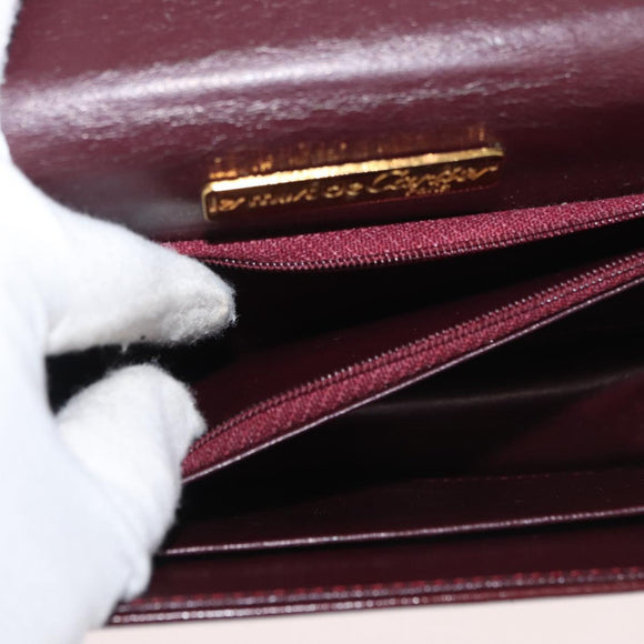 CARTIER Must Line Shoulder Bag Leather Bordeaux Gold Auth bs34921A