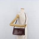 CARTIER Must Line Shoulder Bag Leather Bordeaux Gold Auth bs34921A-22
