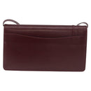 CARTIER Must Line Shoulder Bag Leather Bordeaux Gold Auth bs34921A-3