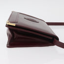 CARTIER Must Line Shoulder Bag Leather Bordeaux Gold Auth bs34921A-4