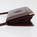 CARTIER Must Line Shoulder Bag Leather Bordeaux Gold Auth bs34921A-5