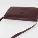 CARTIER Must Line Shoulder Bag Leather Bordeaux Gold Auth bs34921A-6
