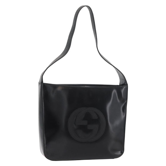 GUCCI Shoulder Bag Patent leather Black Silver 000 0506 1013 Auth bs34922