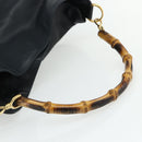 GUCCI Bamboo Shoulder Bag Leather Black Gold 001 1577 2615 Auth bs34923-7