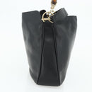 GUCCI Bamboo Hand Bag Leather 2way Black Gold 001 2123 1638 Auth bs34924-3