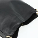 GUCCI Bamboo Hand Bag Leather 2way Black Gold 001 2123 1638 Auth bs34924-6