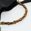 GUCCI Bamboo Hand Bag Leather 2way Black Gold 001 2123 1638 Auth bs34924-7