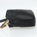 GUCCI Bamboo Shoulder Bag Leather 2way Black Gold 001 3444 1638 Auth bs34925-3