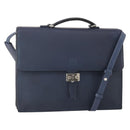 LOEWE Anagram Business Bag Leather 2way Navy Silver Auth bs34926-1