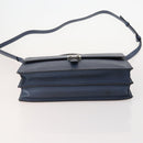 LOEWE Anagram Business Bag Leather 2way Navy Silver Auth bs34926-11