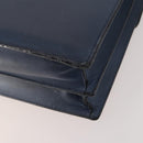 LOEWE Anagram Business Bag Leather 2way Navy Silver Auth bs34926-14