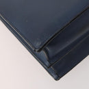 LOEWE Anagram Business Bag Leather 2way Navy Silver Auth bs34926-15