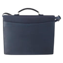 LOEWE Anagram Business Bag Leather 2way Navy Silver Auth bs34926-3