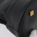 LOEWE Anagram Hand Bag Leather Black Gold Auth bs34927-9