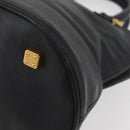 LOEWE Anagram Hand Bag Leather Black Gold Auth bs34927-14