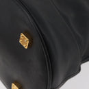 LOEWE Anagram Hand Bag Leather Black Gold Auth bs34927-16