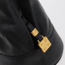 LOEWE Anagram Hand Bag Leather Black Gold Auth bs34927-10