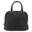 LOEWE Anagram Hand Bag Leather Black Gold Auth bs34927-13
