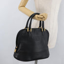 LOEWE Anagram Hand Bag Leather Black Gold Auth bs34927-22