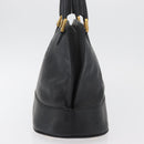LOEWE Anagram Hand Bag Leather Black Gold Auth bs34927-3