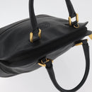 LOEWE Anagram Hand Bag Leather Black Gold Auth bs34927-6