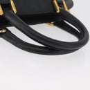 LOEWE Anagram Hand Bag Leather Black Gold Auth bs34927-7