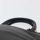 LOEWE Anagram Hand Bag Leather Black Gold Auth bs34927-8