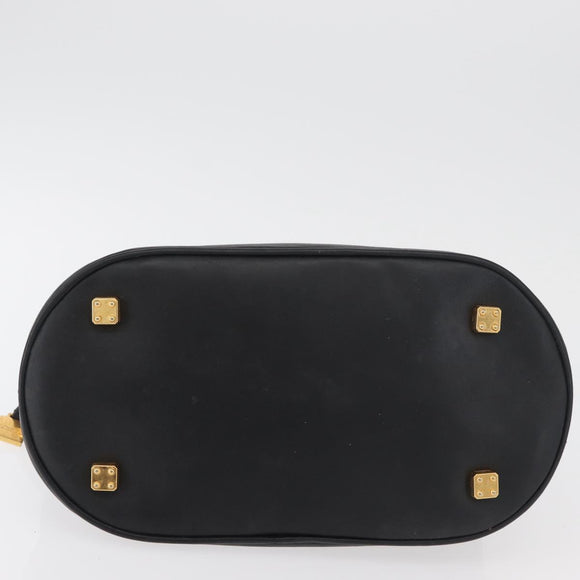 LOEWE Anagram Hand Bag Leather Black Gold Auth bs34927