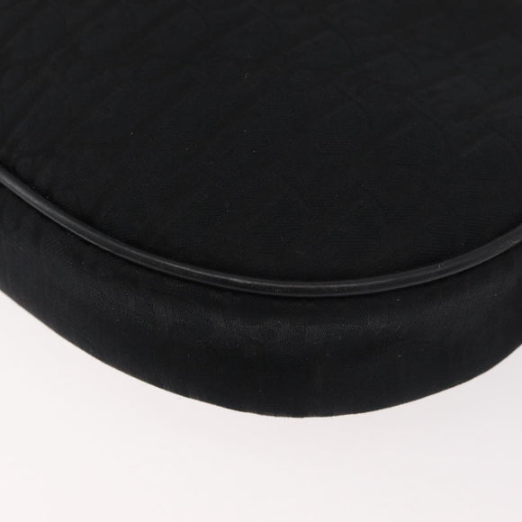 Christian Dior Trotter Canvas Shoulder Bag Black Gold Auth bs34928A