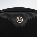 Christian Dior Trotter Canvas Shoulder Bag Black Gold Auth bs34928A-16