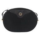 Christian Dior Trotter Canvas Shoulder Bag Black Gold Auth bs34928A-2