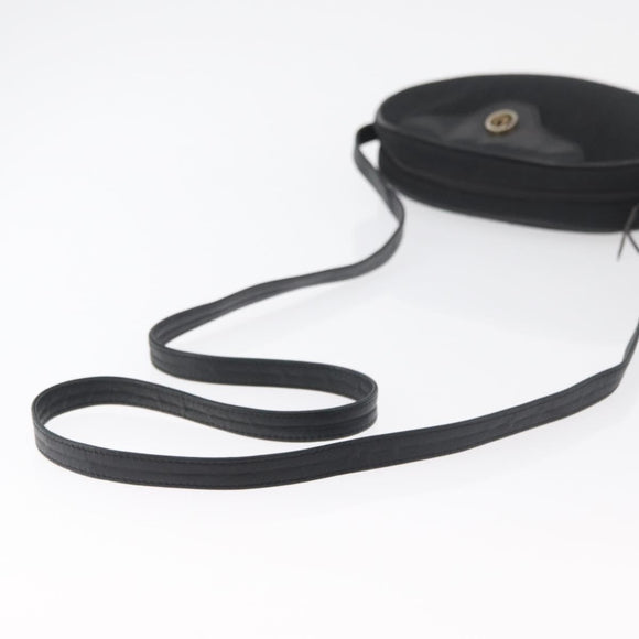 Christian Dior Trotter Canvas Shoulder Bag Black Gold Auth bs34928A