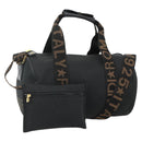 FENDI Hand Bag Nylon 2way Black Gold Auth bs34931-1