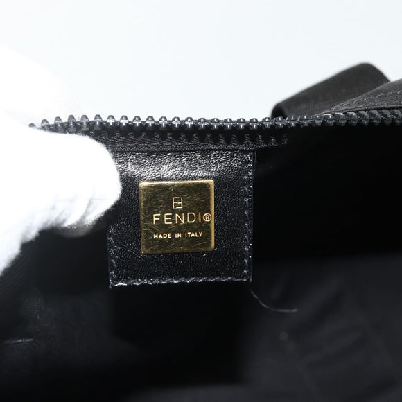 FENDI Hand Bag Nylon 2way Black Gold Auth bs34931