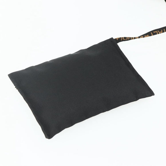 FENDI Hand Bag Nylon 2way Black Gold Auth bs34931