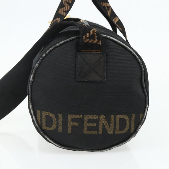 FENDI Hand Bag Nylon 2way Black Gold Auth bs34931