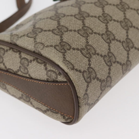GUCCI GG Supreme Web Sherry Line Bag PVC Beige Gold 89 02 018 Auth bs34932