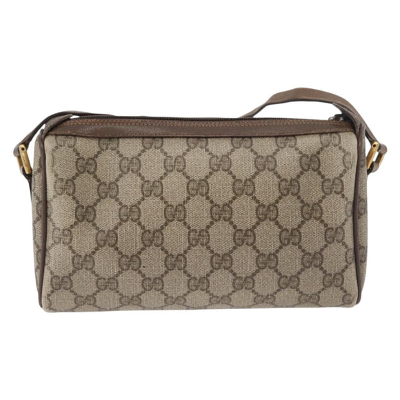 GUCCI GG Supreme Web Sherry Line Bag PVC Beige Gold 89 02 018 Auth bs34932