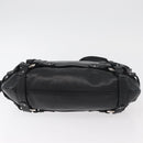 BALLY Shoulder Bag Leather Black Silver Auth bs34934A-10