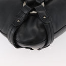 BALLY Shoulder Bag Leather Black Silver Auth bs34934A-11