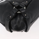 BALLY Shoulder Bag Leather Black Silver Auth bs34934A-13