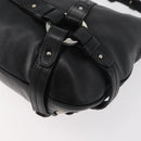 BALLY Shoulder Bag Leather Black Silver Auth bs34934A-14
