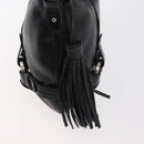 BALLY Shoulder Bag Leather Black Silver Auth bs34934A-15