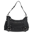 BALLY Shoulder Bag Leather Black Silver Auth bs34934A-2