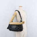 BALLY Shoulder Bag Leather Black Silver Auth bs34934A-24